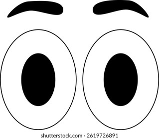 Olhos olhando um design de ilustração de cabeça com sobrancelha