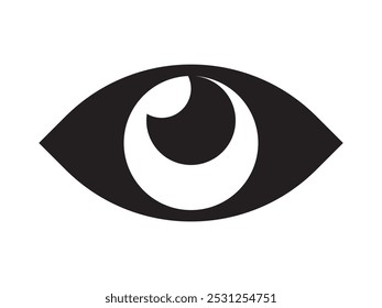 eyes looking up icon black isolated white background