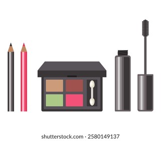 Eyes make up tools isolated concept. Vector flat graphic design illustration