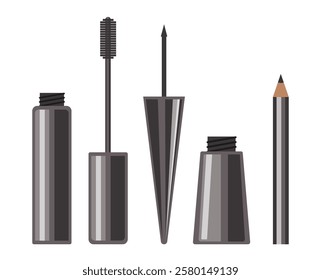 Eyes make up tools isolated concept. Vector flat graphic design illustration