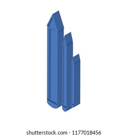 Eyes makeup pencils isometric left top view 3D icon