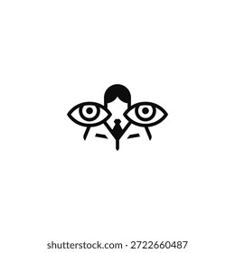 Olhos e logo do homem.