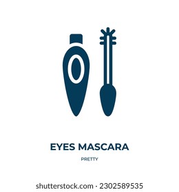 eyes mascara vector icon. eyes mascara, mascara, beauty filled icons from flat pretty concept. Isolated black glyph icon, vector illustration symbol element for web design and mobile apps