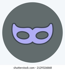 Eyes Mask Icon in trendy color mate style isolated on soft blue background
