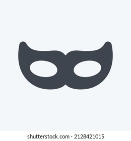 Eyes Mask Icon in trendy glyph style isolated on soft blue background