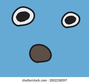 Eyes and mouth background with cute and adorable expressions.  Bright colors, blue and purple.