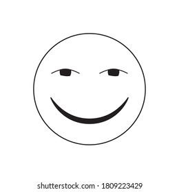 Eyes and mouth with kawaii style. Vector drawing in the form of a black silhouette. Isolated white background.