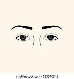 Eyes, nose and eyebrows