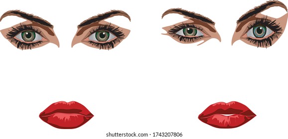 eyes nose lips big eyes