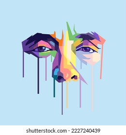 The eyes and nose made into WPAP art style are suitable for use as displays, posters, murals, screen printing on clothes, bags and so on. recommendation for those of you who like unique things