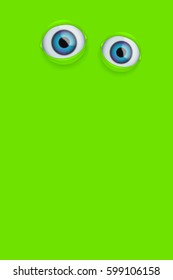 eyes on green background
