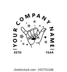 Eyes on hand flower logo tamplate