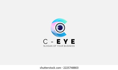 Diseño De Logotipo Eyes On Letter C