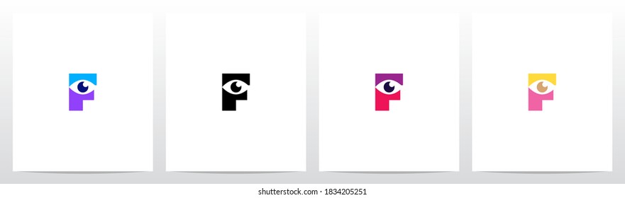 Eyes On Letter Logo Design F