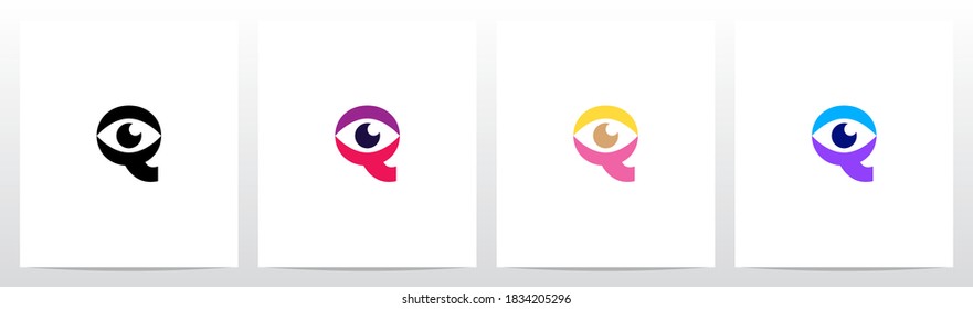 Eyes On Letter Logo Design Q