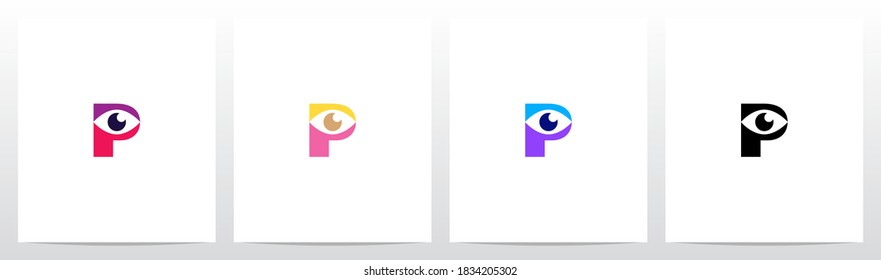 Eyes On Letter Logo Design P