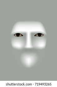 Eyes on mask - like background with soft highlights