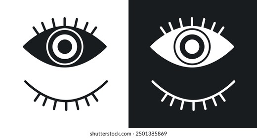 Eyes open and closed icon in solid style