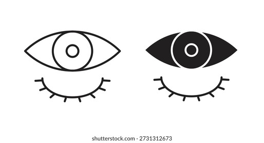 Ojos abiertos y cerrados iconos. Vector icono lineal aislado sobre fondo blanco.