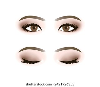 Ojos abiertos y cerrados con Smoky Eyeshadow