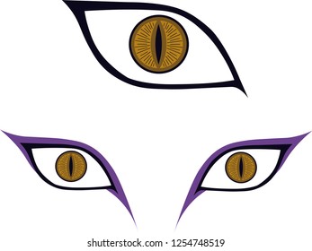 Eyes of Orochimaru, the snake sannin of Konoha. The origin of his eyesis unstated, they resemble snake sage mode eyes, but he had them since childhood. He has no kekkei genkai, so it is not genetic.