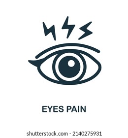 Eyes Pain flat icon. Colored element sign from body ache collection. Flat Eyes Pain icon sign for web design, infographics and more.