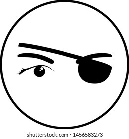 eyes with pirate eye patch symbol