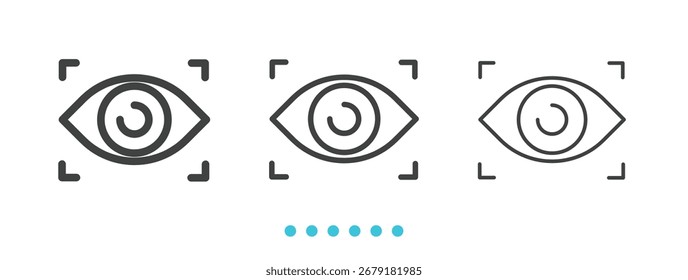 eyes recognize icon. Thin line icon vector