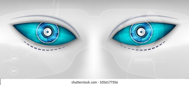  eyes the robot. vector illustration