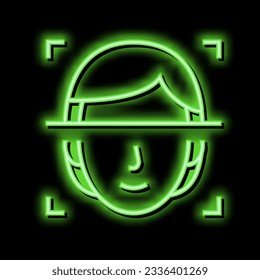 eyes scanning for identification neon light sign vector. eyes scanning for identification illustration