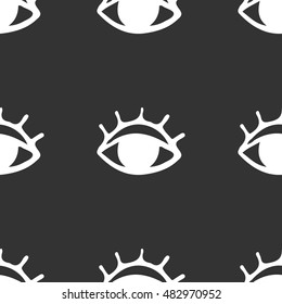Eyes seamless pattern hand drawn illustration, yes icon, symbol 
