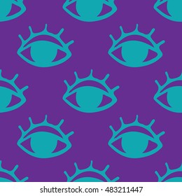 Eyes seamless pattern hand drawn illustration, yes icon, symbol 