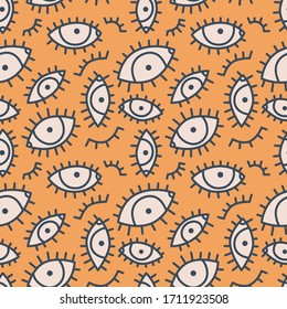 Augen nahtloses Muster. Ideal für Hintergrund, Tapete, Textilien, Hintergrund, Packpapier. Musterdesign.