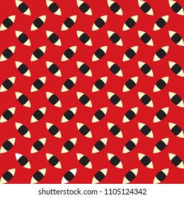 eyes seamless pattern on red background