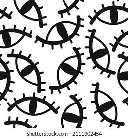 Eyes. Seamless vector pattern with hand-drawn eyes. For designing clothes, applying to fabric and paper, interior decoration