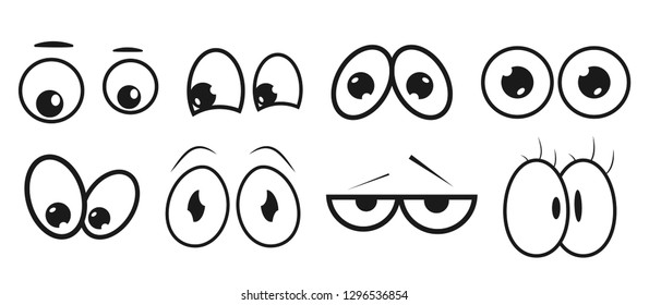 Eyes. Set Abstract eye expression. Collection of kids face elements for your design. High quality original trendy vector set of cartoon eyes
