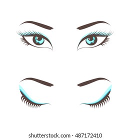 eyes set blue big very pretty vector