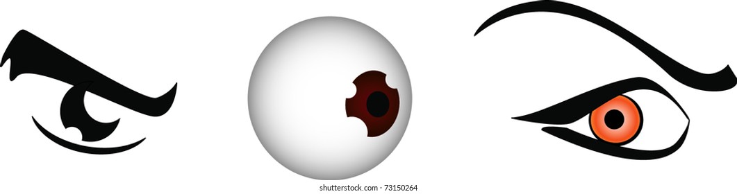  eyes set isolated