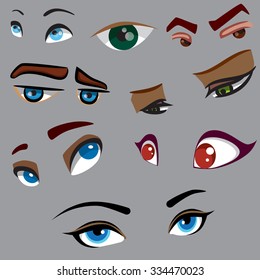 Eyes set on grey.Different eyes set.Different color of eyes.
