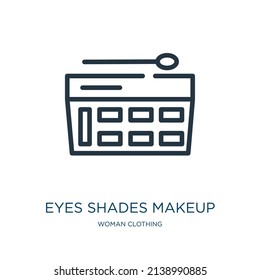 eyes shades makeup thin line icon. makeup, fashion linear icons from woman clothing concept isolated outline sign. Vector illustration symbol element for web design and apps.