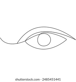 Eyes  single line art, continuous one line drawing of  Isolated outline vector art

