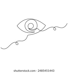 Eyes Single-Line-Art, durchgehende One-Line-Vektorgrafik der isolierten Kontur

