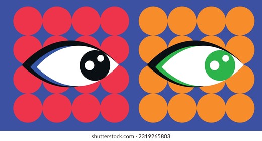 Eyes Surveillance Chat Bubble Security. Digital Marketing illustrations. Business activities. Modern deep machine learning technology. Flat vector illustration