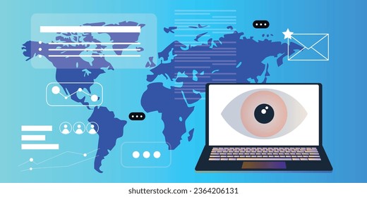 Eyes Surveillance Chat Bubble Security
Digital Marketing illustrations. Business activities. 