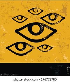 Eyes symbol,Grunge vector