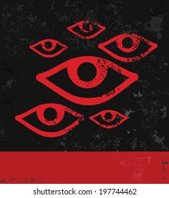 Eyes symbol,grunge vector
