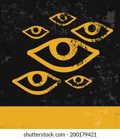 Eyes symbol,grunge vector