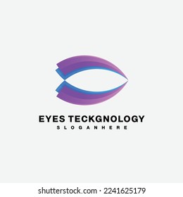 eyes technology logo symbol gradient colorful