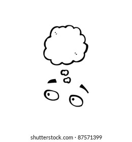 Augen mit gedankenem Blasenkartoon