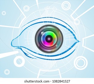 Eyes through the camera lane